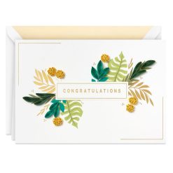 Hallmark - Tropical Leaves Quilled Paper Handmade Blank Congratulations Card