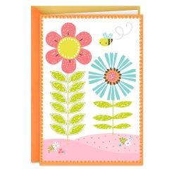 Hallmark - Flowers and Bee Blank Card