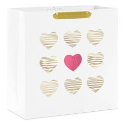 Hallmark - 10.4 Honeycomb Heart Large Square Gift Bag