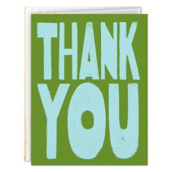 Hallmark - Blue and Green Blank Thank-You Card