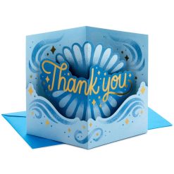 Hallmark - Blue and Gold 3D Pop-Up Thank-You Card