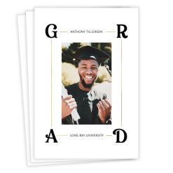 Hallmark - Elegant Letter Corners Flat Graduation Announcement