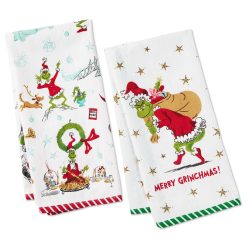 Hallmark - Dr. Seuss's How the Grinch Stole Christmas! Merry Grinchmas Tea Towels, Set of 2