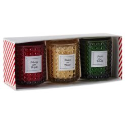 Hallmark - Colorful Hobnail Glass Holiday Scented Votives, Set of 3
