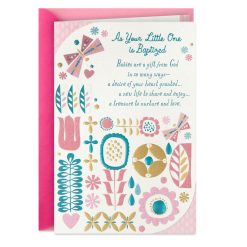 Hallmark - A Treasure to Nurture and Love Baptism Card for Girl