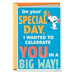 Hallmark - Peanuts Snoopy and Woodstock Burpday Banner Funny Birthday Card