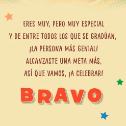 Alternative view of Hallmark - Mortarboard and Stars Spanish-Language Graduation Card