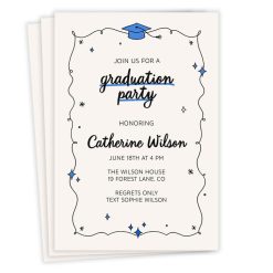 Hallmark - Whimsical Doodles Flat Graduation Party Invitation