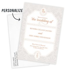 Alternative view of Hallmark - Elegant Damask Flat Wedding Invitation