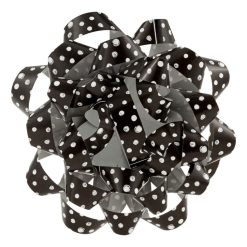 Hallmark - 4.6" Black With Gray Dots Recyclable Gift Bow