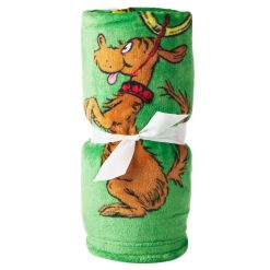 Hallmark - Dr. Seuss Grinch Faces Fleece Blanket, 51x62