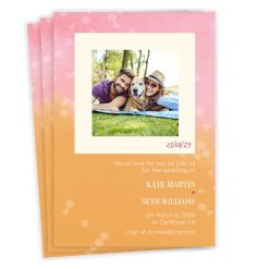 Hallmark - Pink and Orange Minimalist Flat Wedding Invitation