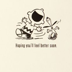 Alternative view of Hallmark - Peanuts Charlie Brown and Snoopy Sending Hugs Get Well Card
