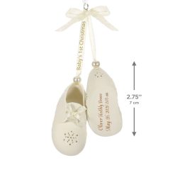 Alternative view of Hallmark - Babyés First Christmas Booties Porcelain Personalized Ornament, Custom Text