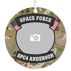 Hallmark - Space Force Metal Personalized Ornament, Custom Photo and Text