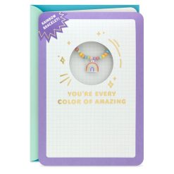 Hallmark - You're Every Color of Amazing Birthday Card With Rainbow Bracelet