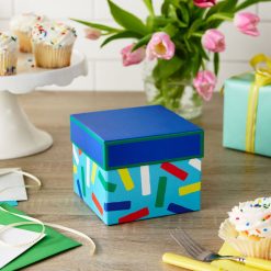 Alternative view of Hallmark - 5" Square Colorful Confetti on Blue Gift Box