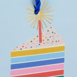 Alternative view of Hallmark - 4.6" Colorful Cake Slice on Blue Gift Card Holder Mini Bag
