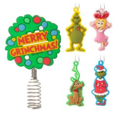 Hallmark - Mini Dr. Seuss's How the Grinch Stole Christmas! Hallmark - Tree Topper and Ornaments, Set of 5