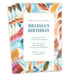 Hallmark - Watercolor Leaves Flat Birthday Invitation