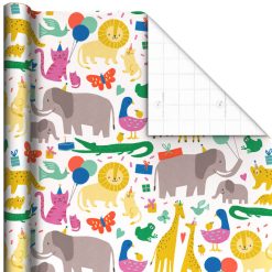 Hallmark - Zoo Animals Wrapping Paper, 20 sq. ft.