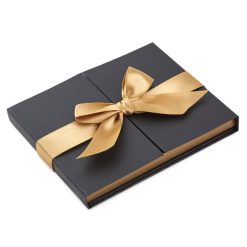 Hallmark - 4.5" Black Gift Card Holder Box With Gold Satin Bow