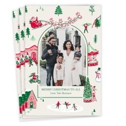 Hallmark - Vintage Holiday Scenes Flat Christmas Photo Card
