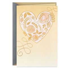 Hallmark - Bejeweled Floral Heart Blank Card