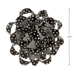 Alternative view of Hallmark - 4.6" Black With Gray Dots Recyclable Gift Bow