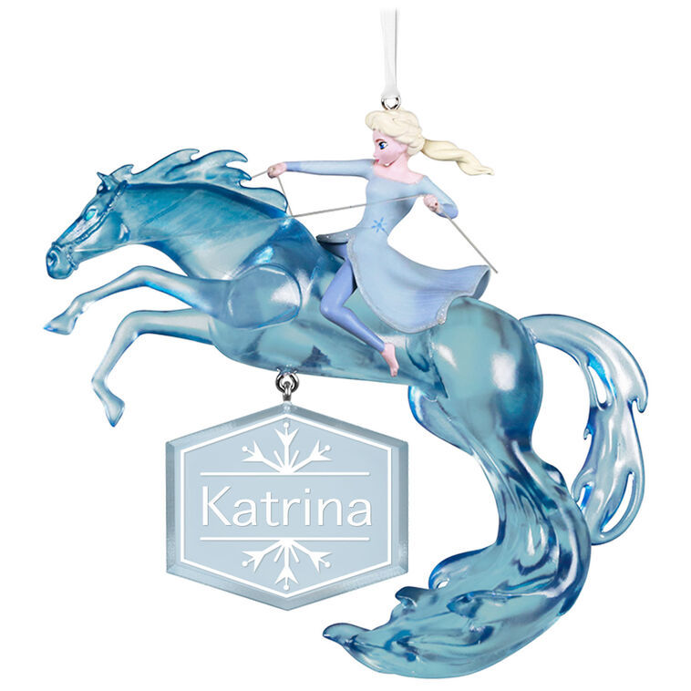 Hallmark - Disney Frozen 2 Elsa and Nokk Personalized Ornament, Custom Text