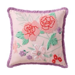 Hallmark - Textured Flowers on Pink Reversible Pillow, 18x18