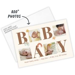 Alternative view of Hallmark - Baby Blocks Photo Collage Flat Birth Announcement