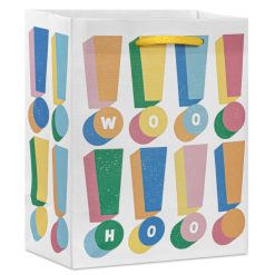 Hallmark - 6.5" Woo Hoo Colorful Exclamations Small Gift Bag