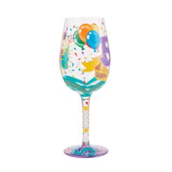 Alternative view of Hallmark - Lolita Happy 50th Birthday Handpainted Wine Glass, 15 oz.