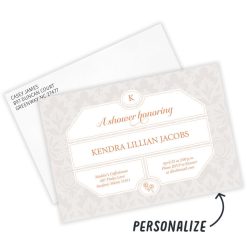 Alternative view of Hallmark - Elegant Damask Flat Bridal Shower Invitation