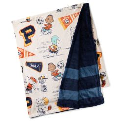 Hallmark - Peanuts Athletic Club Two-Sided Throw Blanket, 50x60