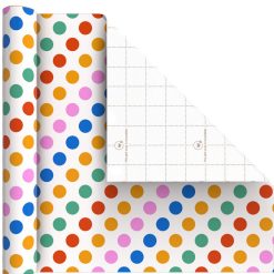 Hallmark - Rainbow Polka Dots Wrapping Paper Mini Roll, 38.8 sq. ft.