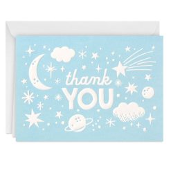 Alternative view of Hallmark - Moon and Stars Blue Boxed Blank Thank-You Notes, Pack of 10