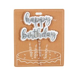 Hallmark - Mud Pie Silver Musical Birthday Cake Topper
