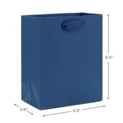 Alternative view of Hallmark - 6.5" Solid Navy Blue Small Gift Bag