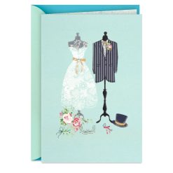Hallmark - Bridal Gown and Groom Jacket Blank Wedding Card