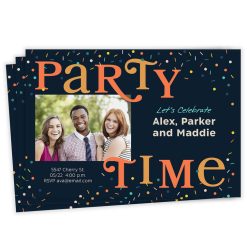 Hallmark - Party Time Confetti Flat Graduation Party Invitation