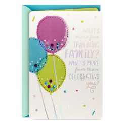 Hallmark - Celebrating You Sequin Balloons Birthday Card for Family