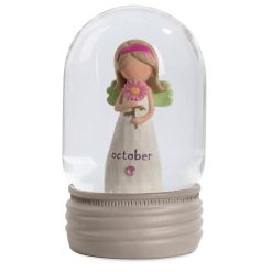 Hallmark - Blossom Bucket October Birthstone Angel Snow Globe, 4.2