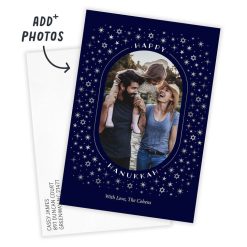 Alternative view of Hallmark - Stars of David on Blue Flat Hanukkah Photo Card