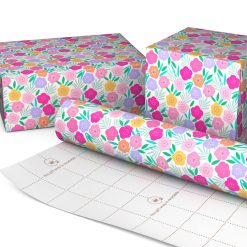Alternative view of Hallmark - Colorful Flowers on White Tall Wrapping Paper Roll, 35 sq. ft.