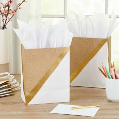 Alternative view of Hallmark - 9.6" White and Kraft Paper 8-Pack Gift Bags