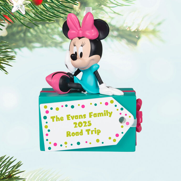 Hallmark - Disney Minnie Mouse Christmas Present Personalized Ornament, Custom Text - Image 6