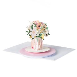 Hallmark - Pink and Gold Flower Bouquet Musical 3D Pop-Up Thinking of You Card with Motion