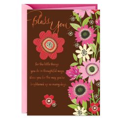 Hallmark - Bright Flowers Bless You Religious Thank-You Card